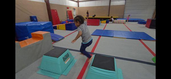 My son at Texas tumblers ninja program