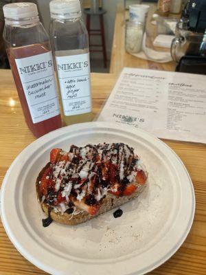 Strawberry goat cheese toast.