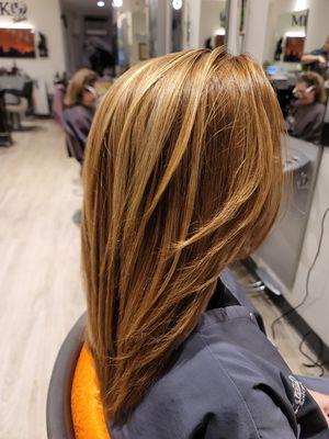 Color, highlight, cut and blow dry