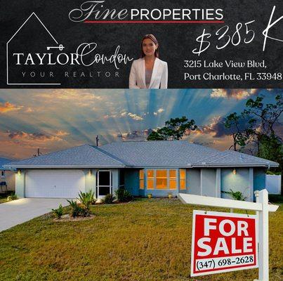 For Sale in Port Charlotte ! #taylorcondonrealtor #fineproperties #portcharlotte