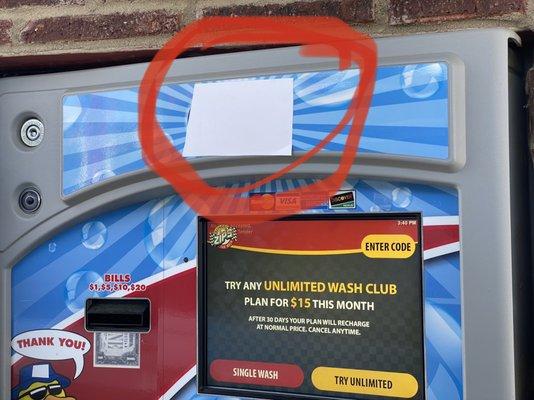 Busted, taped-over sensors, every lane. Trapped for 15 mins while the one employee gave the minimum effort to try to resolve.