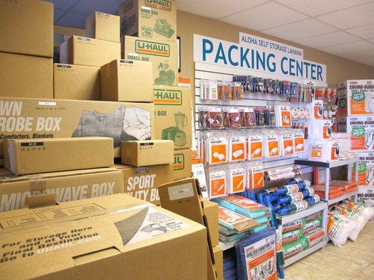 We have shipping and packing boxes, as well as packing supplies.