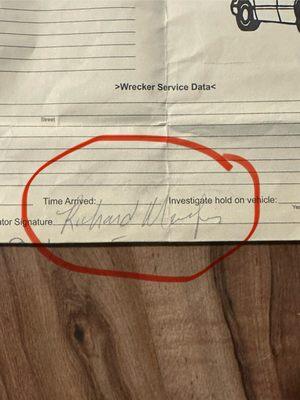 The guy Richard who towed and stole out my car