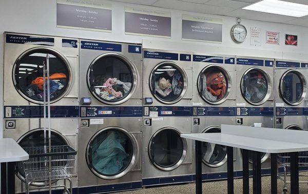 Wall of dryers...