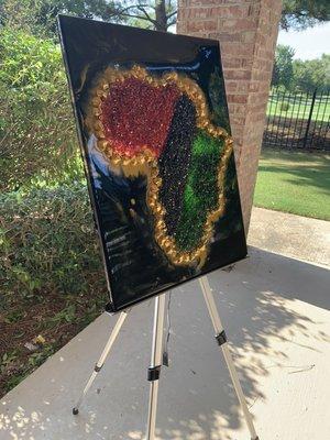"Lady Africa"painting with crushed glass