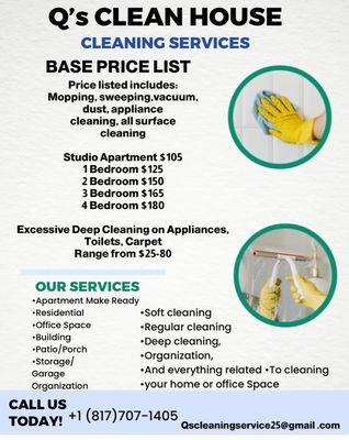 Q’s cleaning services