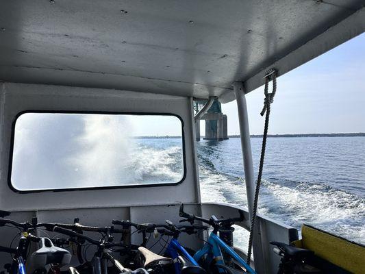Going under the Mackinac bridge