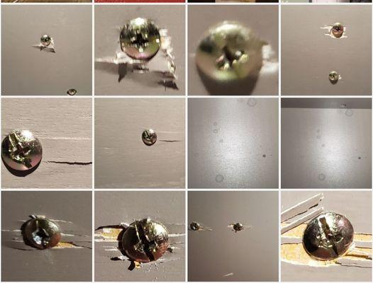 Dresser wood chipped, screws are all stripped that holds handles on the dresser are damaged & water spots inside the draw