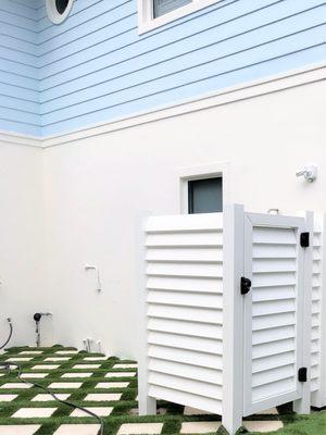 6 Ft. High White Louvered Shower Enclosure