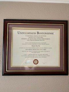 We are proud to present Dr. Vo's Diploma from Boston University dental school