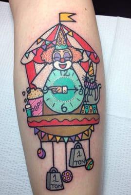 Circus-themed cuckoo clock by Kelly