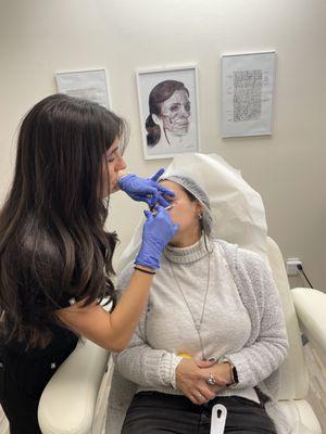 Neuromodulators such as Botox or Dysport help maintain a smooth, youthful skin!