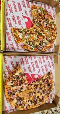 The pizza is so flavorul!