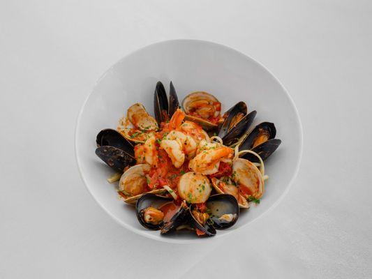 Zuppa De Mare Over Linguini