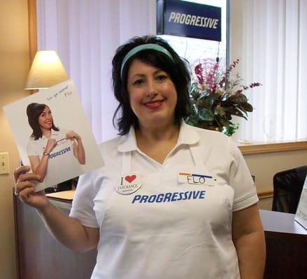 Having a little fun for Halloween as Progressive's Flo.