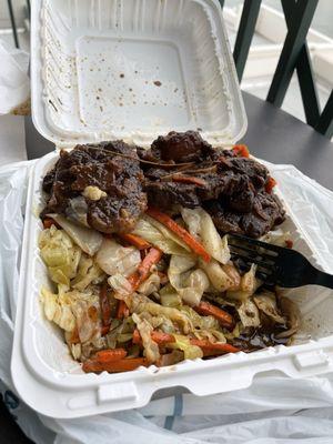 Oxtail and STEAMED CABBAGE RICE & PEAS