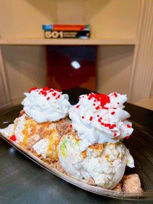 Couch Potato & Leprechaun Trail ice cream sundae