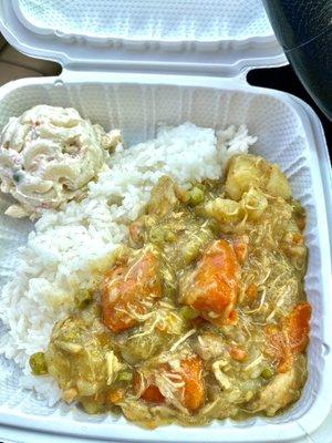 Daily special, curry chicken stew,$8.75 for mini plate. Mostly potato's, everything very bland. It was ok.