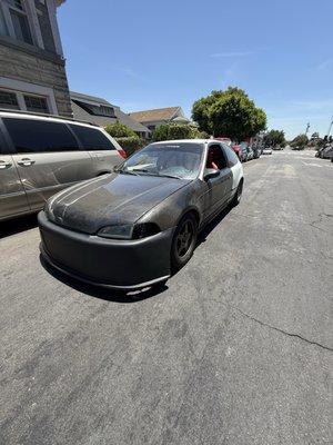 Civic eg front bumper installation shop got it done and good pricing will come back again 10/10!