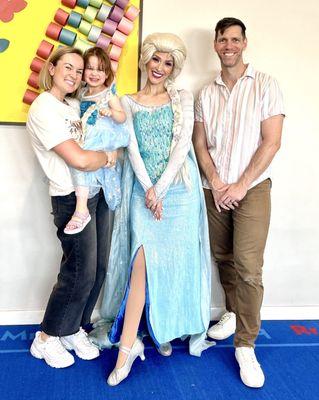 Kids Parties with Kaitlin - Elsa, birthday girl, and family.