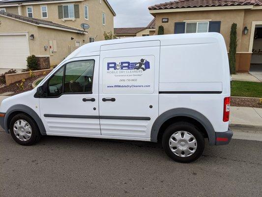 We drive clearly marked and clean vans