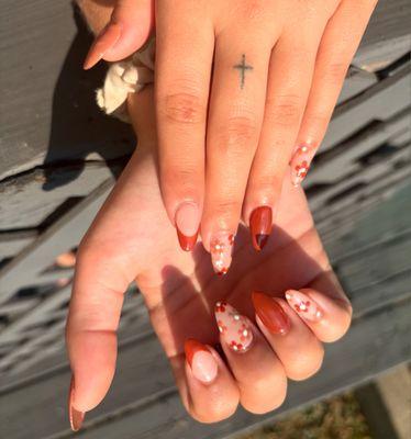 Medium Almond Gel X with Nail Designs
