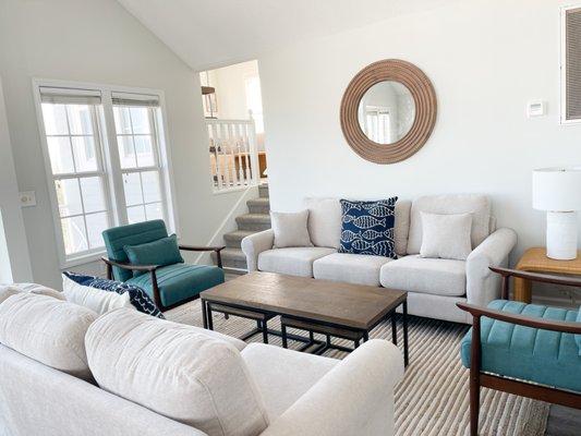 Short-term rental and vacation home design and install. Interior design services.