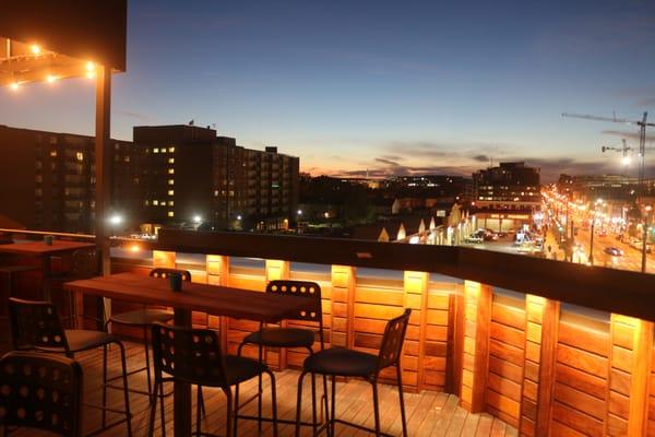 Beautiful rooftop views of the city and the sunset