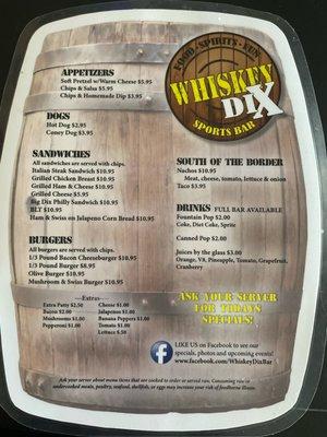 2023 menu!