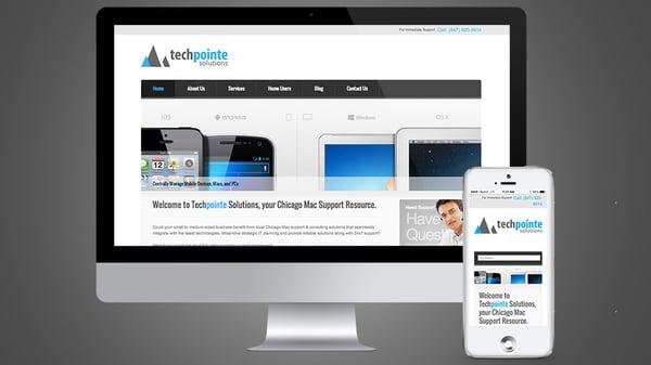 Branding and Logo Services, WordPress Website design and developments, Content copyright and SEO for Techpointe Solutions.