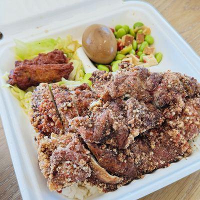 Fried chicken cutlet bento