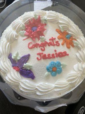 Congratulation Cake looks like Christmas decorations