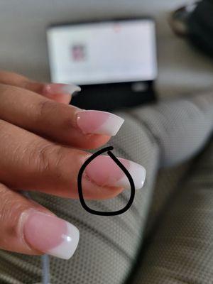 Nail already chipped where shr placed the tip less than 24 hr ago so terrible