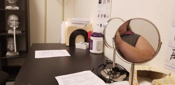 Tuesday, February 12, 2017: private patient fitting room.