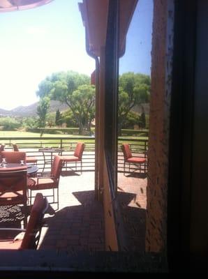 Full of mosquitos not a good site while you eat