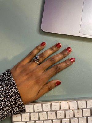 Freshly done gel manicure