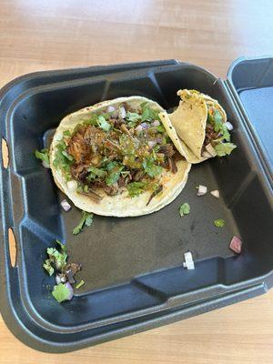 Carnita tacos with fresh made tortillas