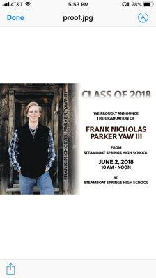 My right hand man graduates in June, then Dad gets him full time!