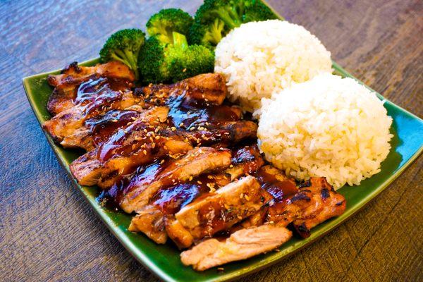 Chicken Teriyaki with White Rice and Broccoli