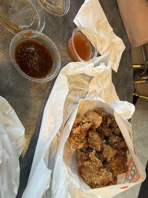 Popcorn chicken with medium spice