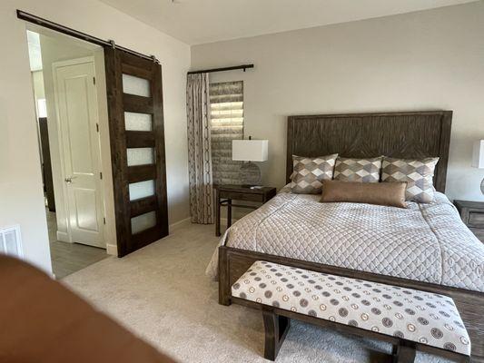 Custom Barn Door & Custom Bench