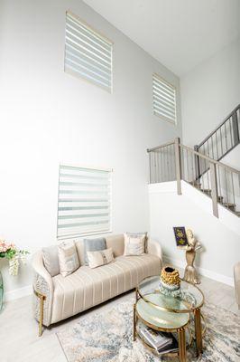 Custom Shades Motorized: Zebra Shades