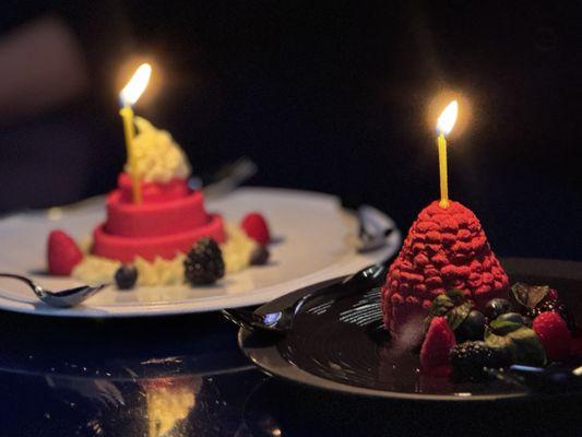 Raspberry Chocolate Torte and not sure what the other dessert was but also very good.