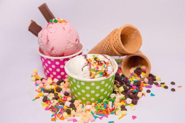 Ice cream on a cup or cone
