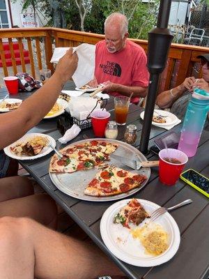Pizza on the patio