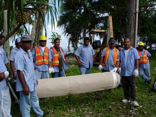 Polesock Installation in Majuro.