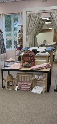 Pink denim jeans and coordinating tops