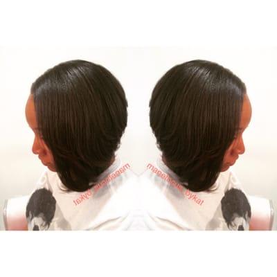 Full head weave with bob cut