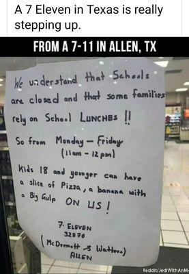 School aged kids eat FREE lunch!!