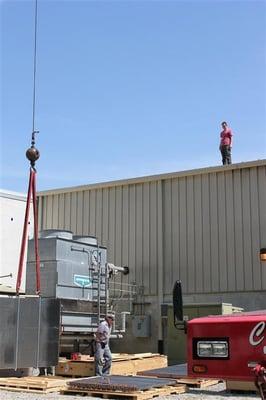 We had to use a crane to get them on the roof.